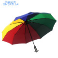 Ideas corporativas del regalo Logotipo de marca Protección máxima Viaje Recuerdo Iridiscente Lluvia resistente al viento Paraguas automático